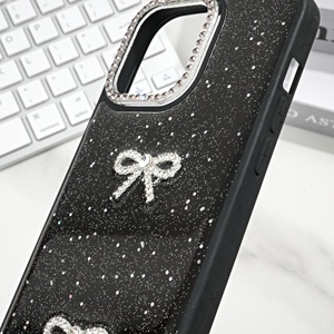 <span class=keywords><strong>Custodia</strong></span> Protettiva di Lusso in TPU con Fiocco e Brillantini per <span class=keywords><strong>Apple</strong></span> <span class=keywords><strong>iPhone</strong></span> 17 Pro Max, Include Supporto per Telefono, Confezionata in OPP - Product Image 5