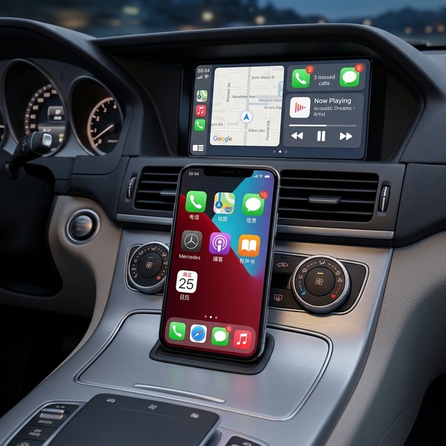 Carplay Interface for Mercedes-Benz NTG4.5 W204 CarPlay Android Auto Original Screen Upgrade B E C a GLA GLC GLE 2012 2013
