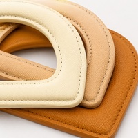 Meetee BS635 Poignée de sac tressée en cuir PU de 9 cm en forme de D, cadre décoratif pour sacs à main, bagages et accessoires de bricolage faits main