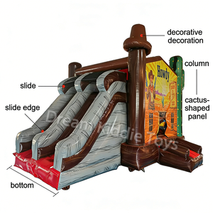 Château gonflable personnalisé avec toboggan et souffleur pour événements d'enfants - Product Image 4