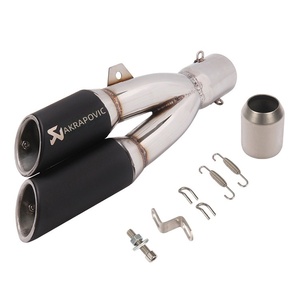 Tuyau d'échappement modifié pour moto en acier inoxydable à double sortie, argent/noir/bleu, compatible <span class=keywords><strong>Yamaha</strong></span> <span class=keywords><strong>R3</strong></span>/R25 Kawasaki Ninja 250/ - Product Image 4