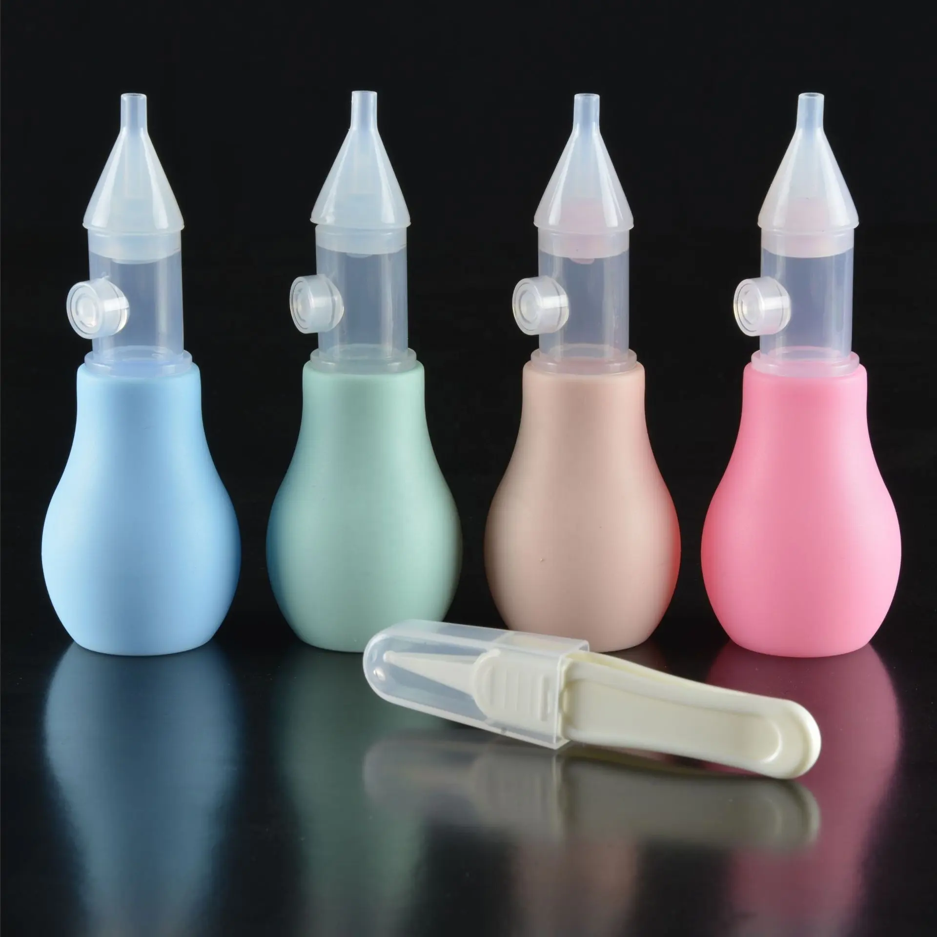 Novo design bebê sucção nasal manual dispositivo grau alimentício silicone bomba nasal aspirador