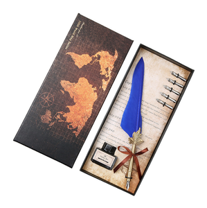 Set di Cancelleria Colorato per Calligrafia con Penna d'Oca a Immersione e 5 Pennini, Penna Stilografica per Regalo di Nozze con Logo Personalizzato - Product Image 3