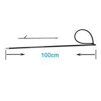 Canne à pêche en fibre de carbone durable personnalisable de 240 cm (8 pieds) avec fourche à poisson en acier inoxydable à manche réglable et tête à ardillon – Outils de pêche