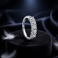 Bague de fiançailles et de mariage demi-éternité en or massif 10k 14k 18k avec diamant de laboratoire CVD VVS certifié IGI personnalisé pour femmes et hommes