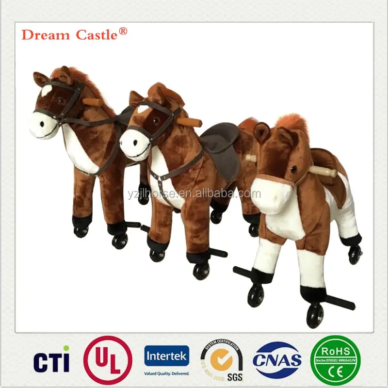 Newest Giddy Up animal Dark brown walking stick animal mechanical walking animal ride for mall