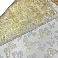 Tissu Jacquard Papillon de Luxe, Matière Brocart Gaufrée pour Robe Femme, Manteau, Sac à Main, Décoration Intérieure, Textile Tissé