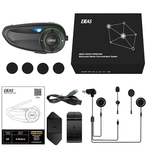 <span class=keywords><strong>EJEAS</strong></span> Q8 Casco de motocicleta Auriculares Bluetooth Full Duplex <span class=keywords><strong>Intercom</strong></span> Mesh ABS 6 Riders 1000m Grupo Hablando moto intercomunicador - Product Image 6