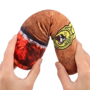 Puro Şeklinde Köpek Peluş Oyuncağı, Dahili Sesli Hava Yastığı ve Kağıt Yumuşak İnteraktif Çiğneme Oyuncağı Köpekler İçin - Product Image 2