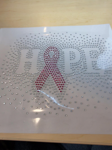Transfer in Strass Personalizzati 'Pink in October We Wear Pink', Nastro Rosa Luccicante, Transfer in Cristallo Termoadesivi - Product Image 2