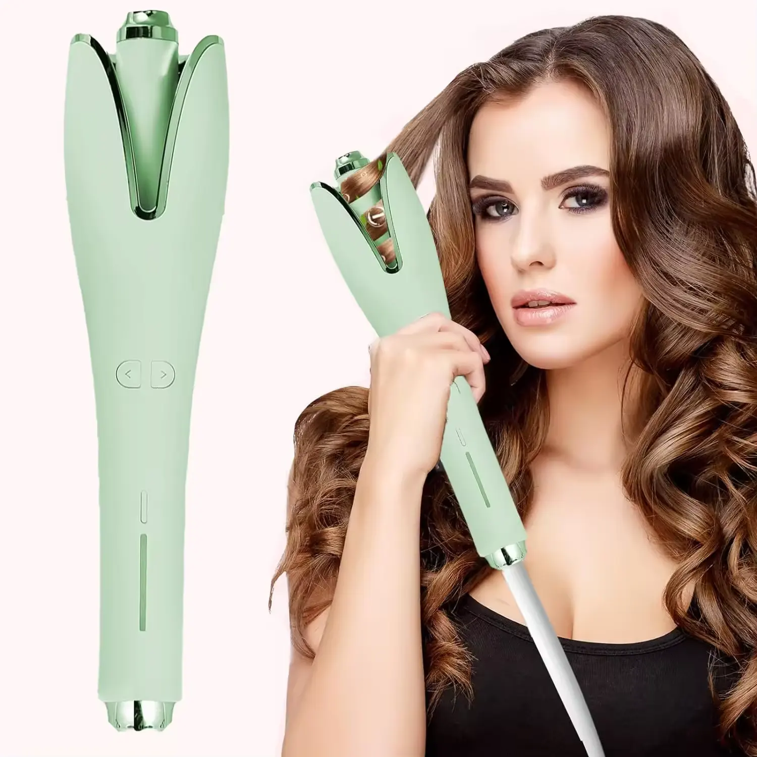 Portable Electric Ceramic Automatic Hair Curling Iron with LED Temperature Display for Household Use