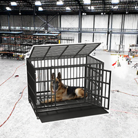 Cage à chien pliable en fer, empilable, solide, respirante, en gros