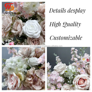 พวงมาลัยประดิษฐ์สำหรับประดับโต๊ะงานแต่งงานแบบเรียบตรงกลางตกแต่งด้วยดอกไม้ประดับลูกบอลตรงกลาง - Product Image 2