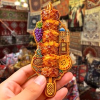 양고기 꼬치 모양 레진 자석 양각 냉장고 자석 신장 관광 크리에이티브 GX 브랜드 개성 패션 디자인 기념품