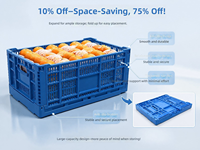 Caisses en plastique perforées pliables robustes, recyclables, de qualité supérieure, pour le stockage et le transport