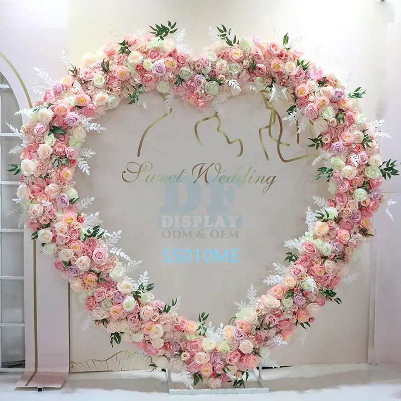 Floral Arrangement Arch Backdrop Doorway Decors Heart Arch Backdrop Stand Party Wedding Arch Backdrop