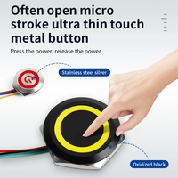 Ultra-mince IP65 12V 24V DC alimentation autobloquante éclairée marche/arrêt avec interrupteur à bouton-poussoir personnalisé à double Led avec halo LED
