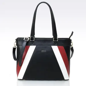 2021 GUODI stripe fashion leather handbag alibaba supplier wholesale girls bag