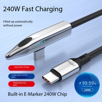 Kabel Data Pengisian Daya Super Cepat 240W untuk Gaming Mobile, Pengisian Daya Flash Tipe-C Ganda, Kompatibel Sepenuhnya dengan Ponsel