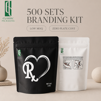Sachets Mylar personnalisés imprimés 3,5g avec logo Rx - Pochette d'emballage café en aluminium anti-odeur - Sachet hermétique vertical 1/8 oz