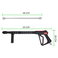 Pistolet de lavage haute pression universel en plastique 350 bars 5000 PSI 70 L/M, grand débit, pour lavage de voiture, avec rallonge et connecteur rapide 1/4 pouce