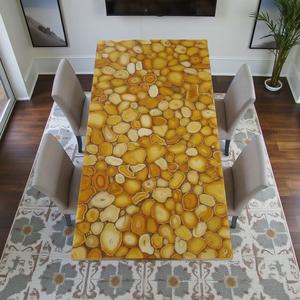 ท็อปโต๊ะหินอาเกตขายดี โต๊ะกาแฟและโต๊ะข้างหินธรรมชาติ ดีไซน์หินอ่อนและหินแทรเวอร์ทีนสุดหรูสำหรับห้องนั่งเล่น ราคาประหยัด - Product Image 3