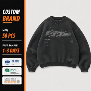 Sudadera para hombre personalizada con gráfico en el hombro, estilo <span class=keywords><strong>casual</strong></span>, para primavera, con frente abierto, oversize, suave, acolchada y moderna. - Product Image 1