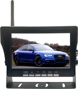 Monitor HD mundur mobil tft lcd, nirkabel 10 inci untuk semua mobil 4 bahasa, perekam Dvr kamera dasbor depan ganda