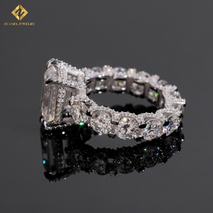 925 Sterling <strong>Silver</strong> Hip Hop Jewelry Fine Jewelry <strong>Emerald</strong> Cut 5ct Vvs Diamond Moissanite Custom Iced Out <strong>Ring</strong> - Product Image 5