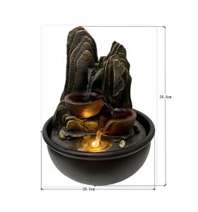 <span class=keywords><strong>Fontaine</strong></span> d'eau de <span class=keywords><strong>table</strong></span> Zen Rockery Cascading Bowl avec lumière LED - <span class=keywords><strong>Fontaine</strong></span> décorative d'intérieur en résine - Product Image 4