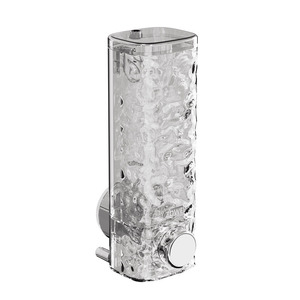 No Drill Suction Cup Soap Dispenser Manual Liquid Soap Bottle Wall Mounted Water Ripple Transparent Version Minimalist Design - Product Image 1