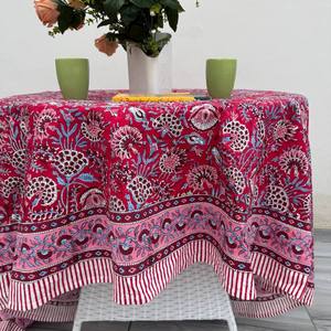 Indian Block Printed Handmade Eco-Friendly Cotton Durable Washable <b>Tablecloth</b> Large Classic Style Dining <b>Table</b> Cover - Product Image 2