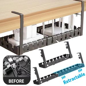 ที่เก็บสายไฟแบบยืดหดได้ใต้โต๊ะ ไม่ต้องเจาะ ทำจากโลหะ สำหรับจัดระเบียบสายไฟ สายเน็ต สายเคเบิล - Product Image 3