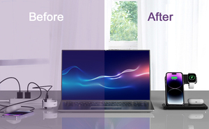 <span class=keywords><strong>Cargador</strong></span> Inalámbrico 3 en 1 con Carga Rápida de 15W, Soporte Magnético Plegable para Teléfono, Compatible con <span class=keywords><strong>iPhone</strong></span> 17/16/15/14, <span class=keywords><strong>AirPods</strong></span> e <span class=keywords><strong>iWatch</strong></span> - Product Image 5