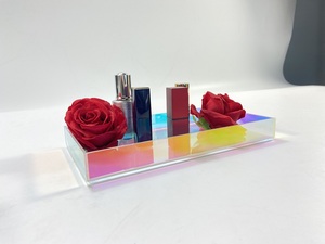 Wholesale Elegant Clear Acrylic Organizer Tray with Non Slip Base for Bathroom Counter and <b>Vanity</b> Display - Product Image 1