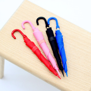 Mini accesorio para casa de muñecas inédita, paraguas de plástico de colores, modelo de juguete siempre cerrado - Product Image 6