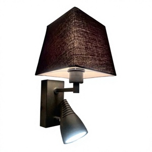 Modern Steel Vintage Design Wall Lamp T3401A Black Fabric Drum Shade E12/E14 <b>LED</b> Switch Control 2700K Soft Warm White for - Product Image 1