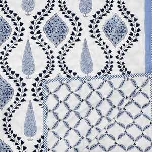 Jaipur Main Bloc Imprimé Réversible Doux Coton Lit Simple Dohar Artisan Made Traditionnel Fabriqué À La Main 100% Coton Dohar - Product Image 1