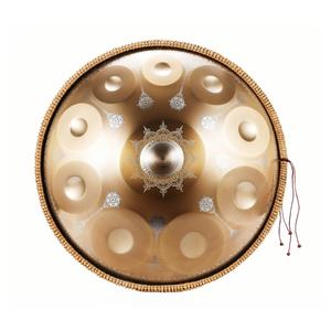 JELO T-11 22 pouces en acier inoxydable or <span class=keywords><strong>Mandragora</strong></span> Handpan tambour débutant Logo personnalisé 9/10 Notes D mineur/langue kurde Instrument - Product Image 1
