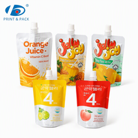 Pochettes souples personnalisées pour jus de fruits et gelée, avec bec verseur, en PET/PE, anti-fuite, pour emballage liquide, sacs en plastique compressibles