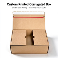 Boîte en carton ondulé personnalisée OEM ODM, boîte en kraft avec impression double face, boîte en papier avec bande détachable et séparateur intérieur, vente en gros