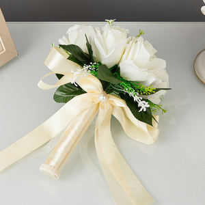 Cadeaux de Mariage pour Invités Anniversaire Saint-Valentin Décoration de Mariage <span class=keywords><strong>Bouquet</strong></span> de Fleurs à la Main pour la Mariée - Product Image 3