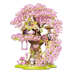 Jaki Cherry Blossom Tree House Assembly Blocks 800+ pièces pour adolescents, cadeau pour filles, jouet décoratif - Product Image 2