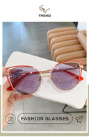 8330 nouvelles lunettes de soleil rétro yeux de chat pour femmes coréenne rue mode diamant visage forme Match lunettes décoratives-8330