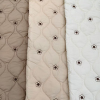 Tissu de broderie et de matelassage en gros, draps matelassés en coton blanc respirant pour enfants, matelassage brodé olive