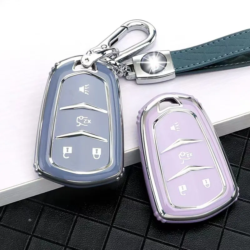 नि: शुल्क नमूने TPU गाड़ी की चाबी मामले को कवर के लिए कैडिलैक SRX 2015 2016 XT5 CT6 एटीएस XTS सीटीएस स्मार्ट रिमोट एफओबी कवर रक्षक बैग चाबी का गुच्छा