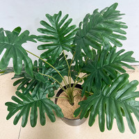 Nouvelle Conception Plantes Artificielles en Plastique Fougères Résistantes aux UV Haute Simulation Taro Printanier Plante Décorative pour Usage Extérieur et Intérieur