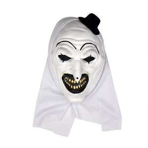 <span class=keywords><strong>Terrifier</strong></span> Art the Clown Latex Vollkopfmaske mit Weißer Kapuze Halloween Horror-Film Cosplay Maske für Großhandel Kostümfest - Product Image 1