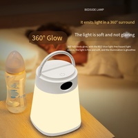 Lampe de chevet USB à LED Lampe de camping tactile Télécommande Recharge 1200mA Veilleuse de chevet à température tricolore