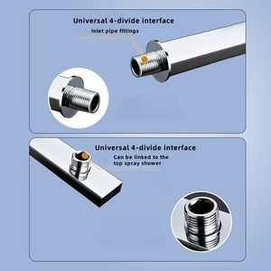 Thép không gỉ mưa vòi hoa sen đứng đầu vòi phun phụ kiện không đấm phổ mô hình kết nối rod cho phòng tắm - Product Image 5